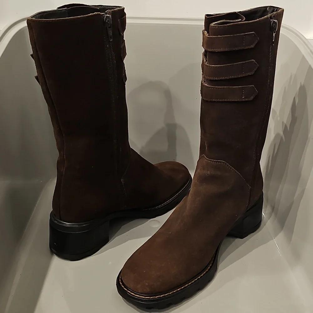 AQUATALIA brown suede leather calf boots SZ 7.5